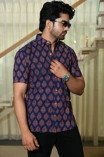 Bagru Handblock Printed Cotton Designer Multicolor Men’s Shirt