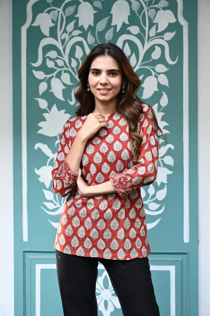 Short Top /Kurta / Kurti Bagru Hand Block Printed