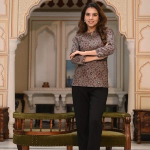 Block Printed Designer Cotton Top – Handcrafted Ethnic Wear for Women