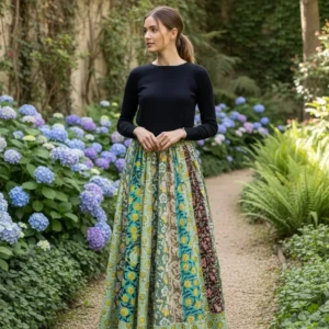 Bagru HandBlock Printed Cotton Designer Skirt