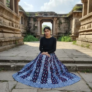 Bagru HandBlock Printed Cotton Designer Skirt