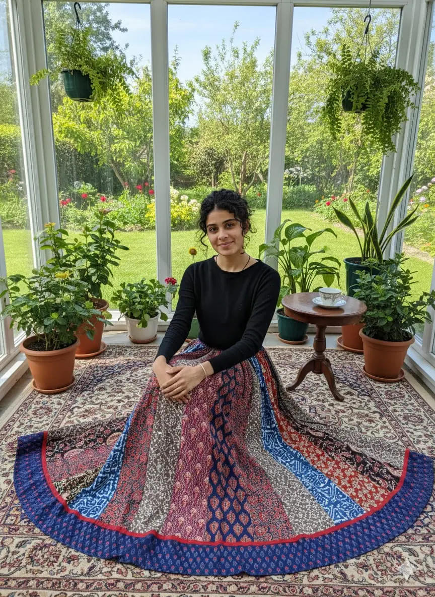 Bagru HandBlock Printed Cotton Designer Skirt Bagru HandBlock Printed Cotton Designer Skirt