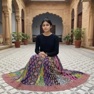 Bagru HandBlock Printed Cotton Designer Skirt