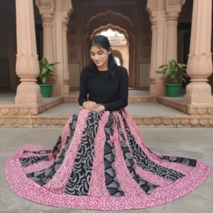 Bagru HandBlock Printed Cotton Designer Skirt