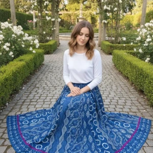 Bagru HandBlock Printed Cotton Designer Skirt