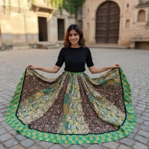Bagru HandBlock Printed Cotton Designer Skirt
